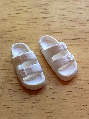 Vintage Barbie - Ken Sea Scene White Sandals (Pair)